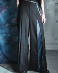 "World End" Center Zipper Wide Slacks
