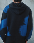 "静寂と青" Knit Zip Hoodie