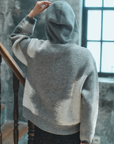 "静寂と青" Knit Zip Hoodie