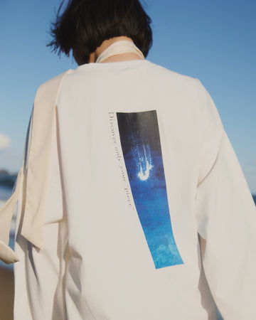 "NAMIDA" White LS shirt